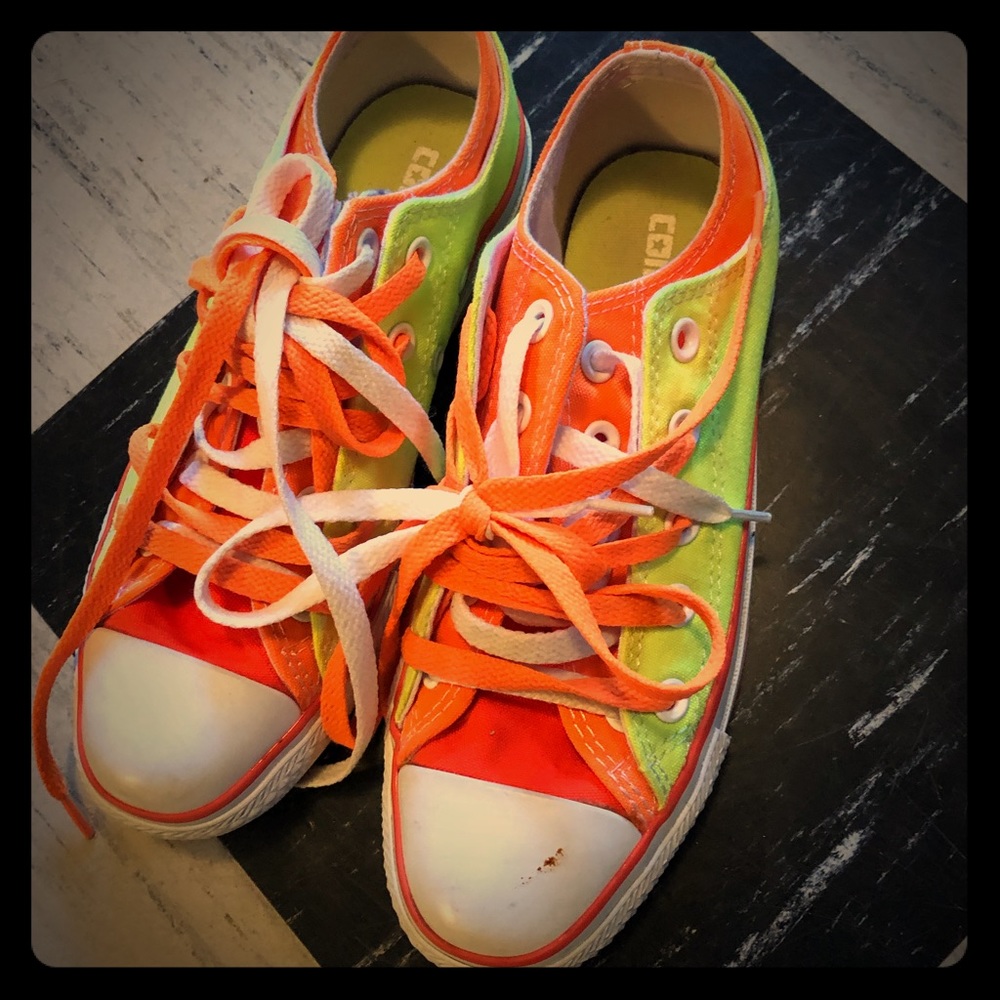 Neon Converse tennis shoes